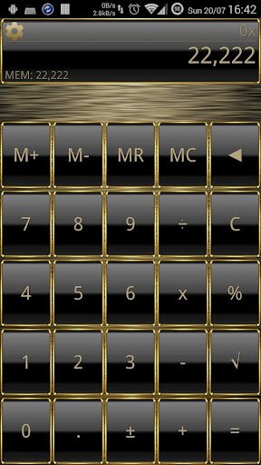 SCalc Frame Gold theme