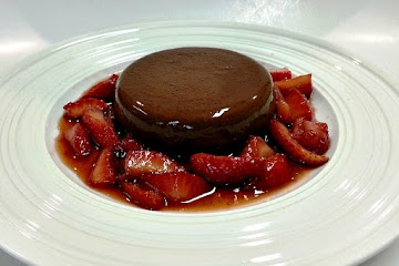 Dark Chocolate Panna Cotta with Balsamic Strawberries