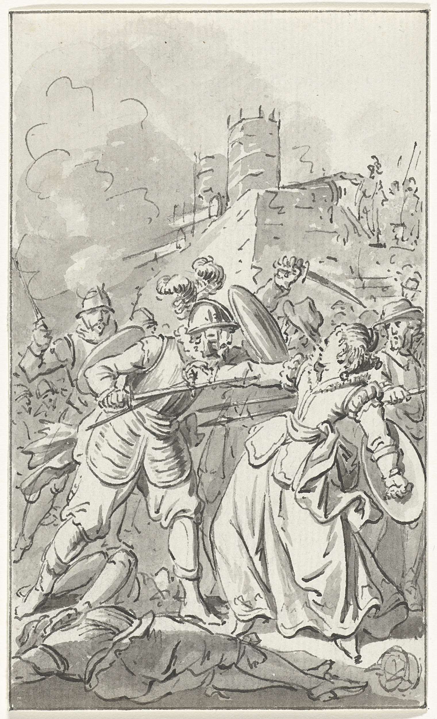 De prinses van Espinoy raakt gewond bij de verdediging van Doornik, 1581