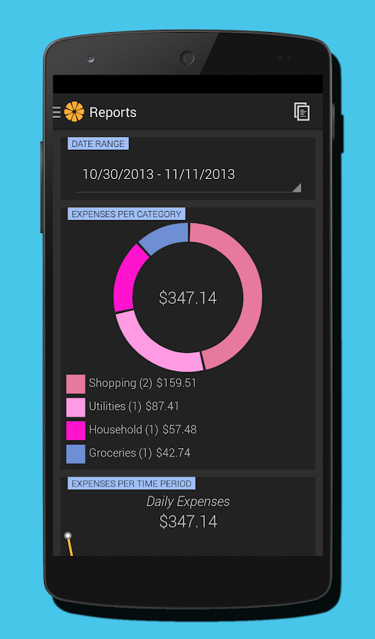 Tangerine Bill Expense Manager - screenshot