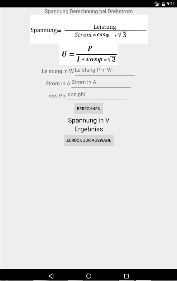 Elektrische Leistung Berechnen - Android Apps on Google Play