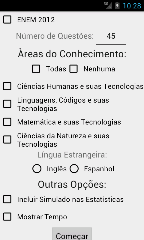 Simulado ENEM 2016 Screen 3