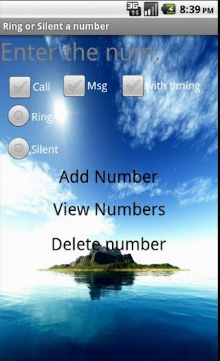 Ring or Silent a number screen