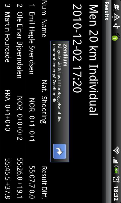   Biathlon sports – snímek obrazovky 