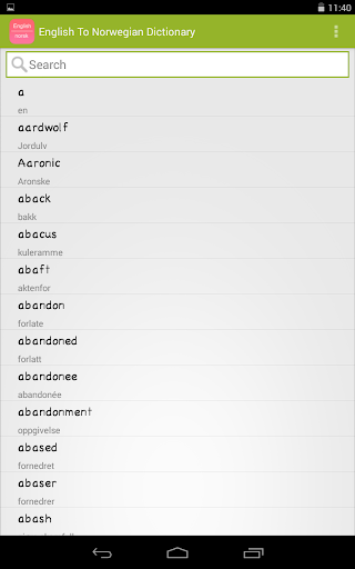 English Norwegian Dictionary