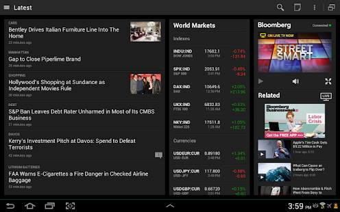 Bloomberg Business for Tablet Screenshots 1