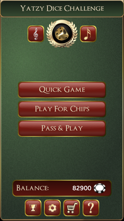 Android application Yatzy Dice Challenge screenshort
