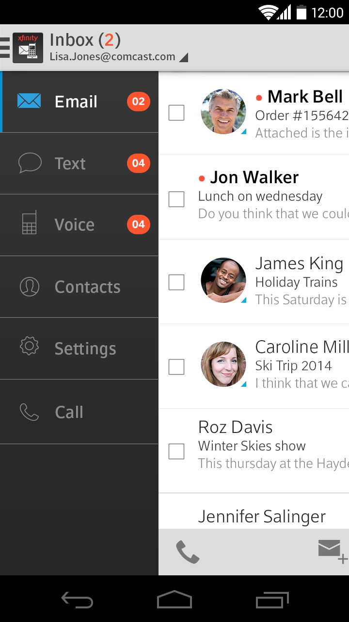 Android application XFINITY Connect screenshort