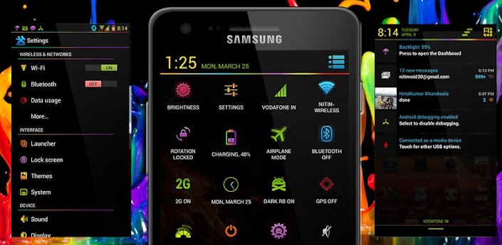 CM 10.1/AOKP THEME NEON COLORS