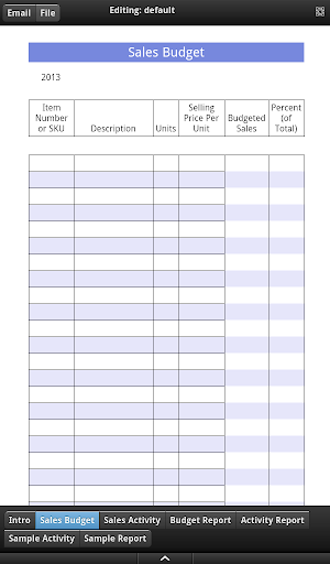 Sales Activity Report Tab