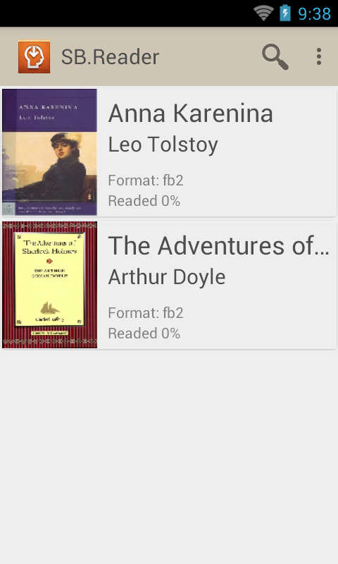 Android application SB.Reader Pro screenshort