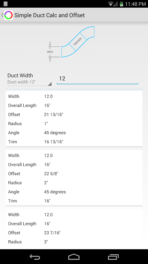 Simple Duct Calculator Deluxe Android Apps on Google Play