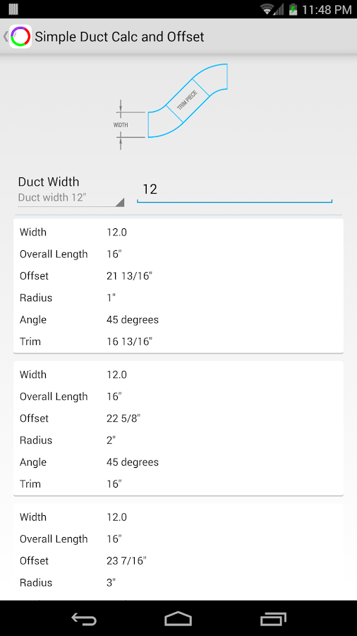 Simple Duct Calculator Deluxe - Android Apps on Google Play