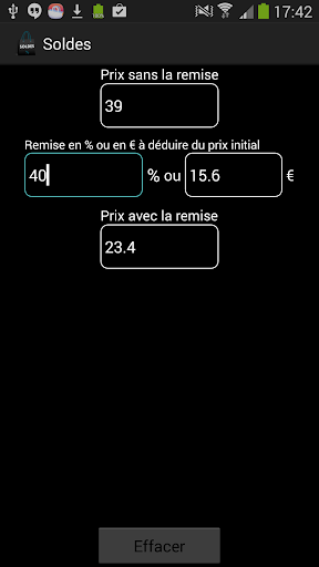 Calculatrice Remise Soldes