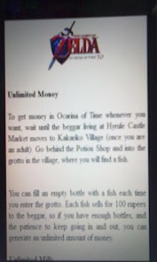 Zelda Ocarina of Time 3d Cheat