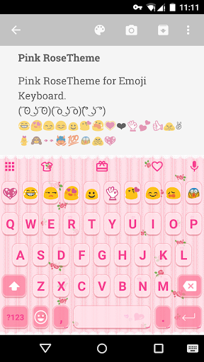 Pink Rose Emoji Keyboard Theme