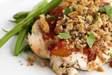 Tomato & crispy crumb chicken