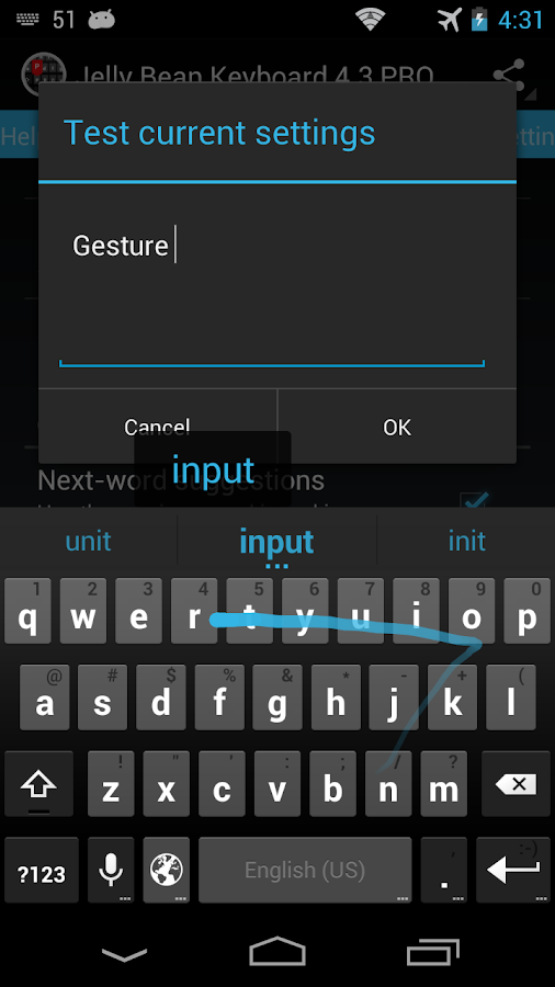 Jelly Bean Keyboard 4.3 PRO - screenshot