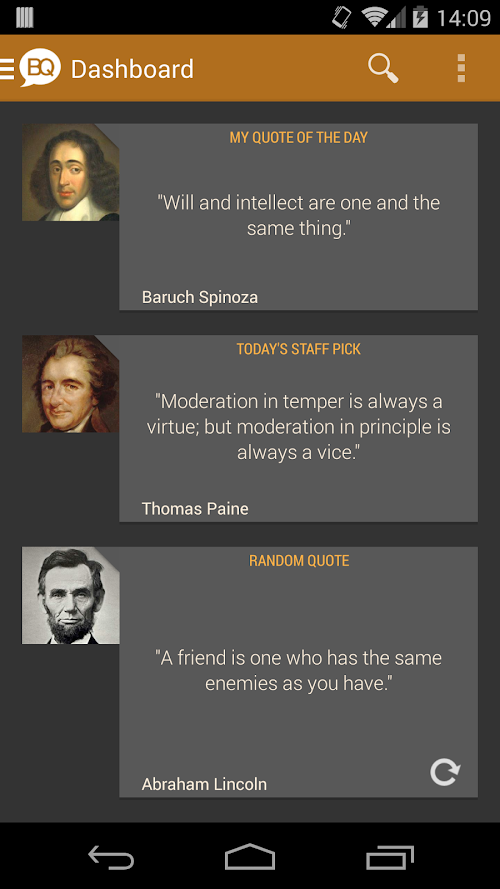 Android application Brilliant Quotes PREMIUM screenshort