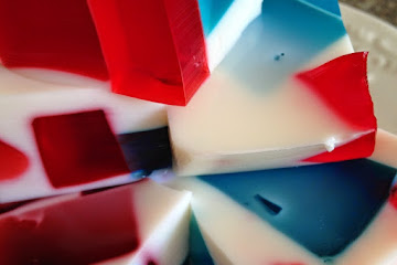Red White and Blue Broken Glass Jello