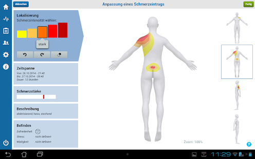 Android-Anwendung Pain Diary - CatchMyPain PRO Screenshot