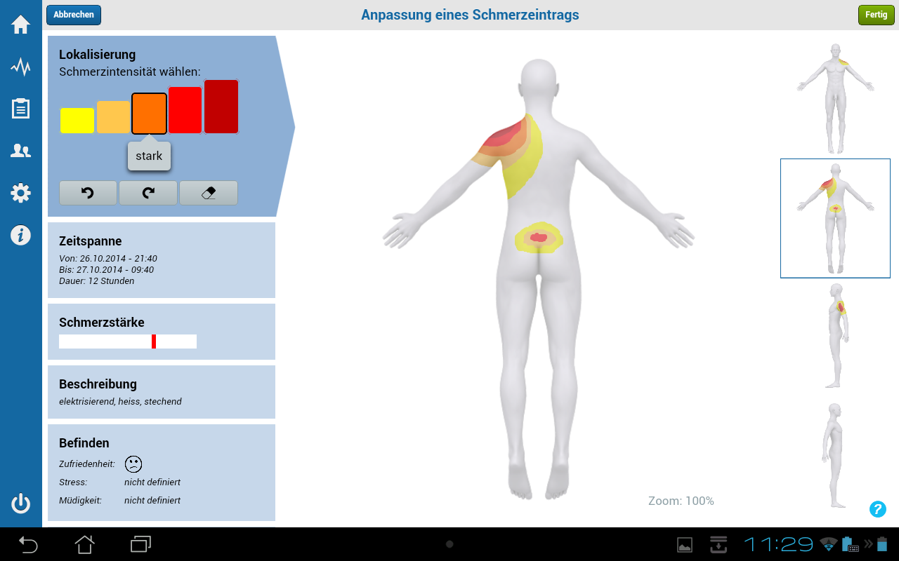 Android application Pain Diary - CatchMyPain PRO screenshort