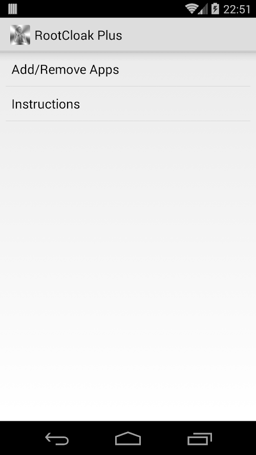 Android application RootCloak Plus (Cydia) screenshort