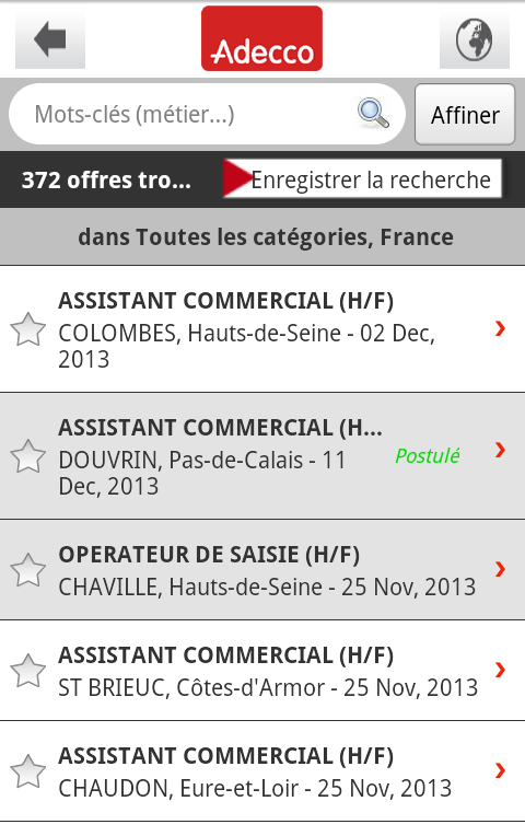 Adecco Emploi Screen 3