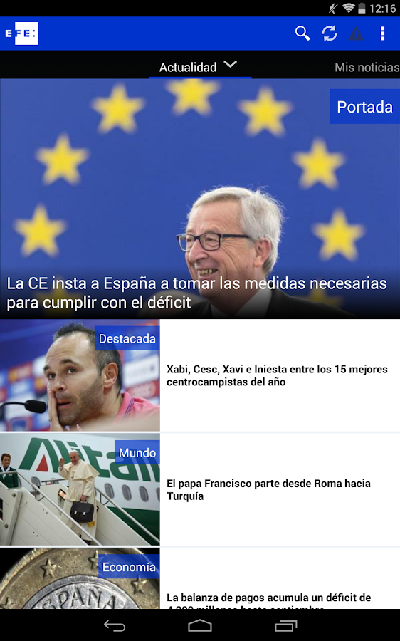   EFE Digital noticias: captura de pantalla 