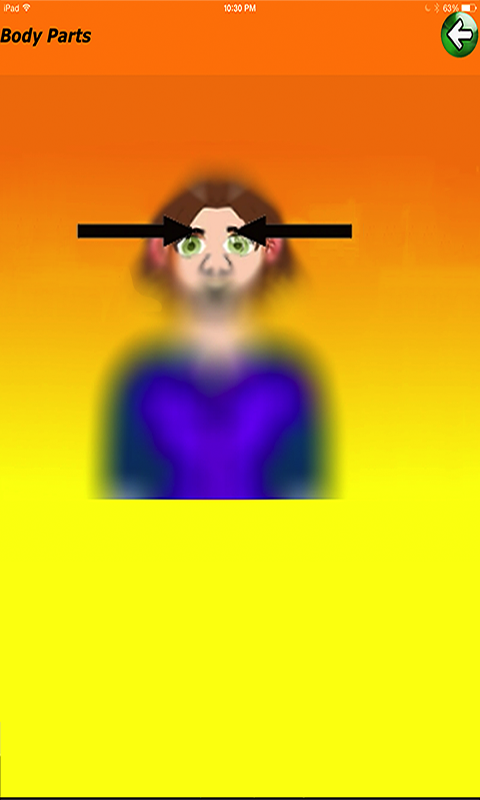 Android application Body Parts - Basic screenshort