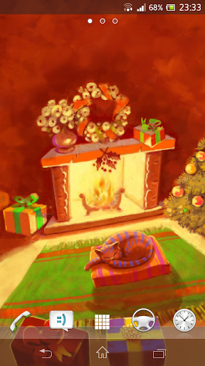 Christmas fireplace LWP