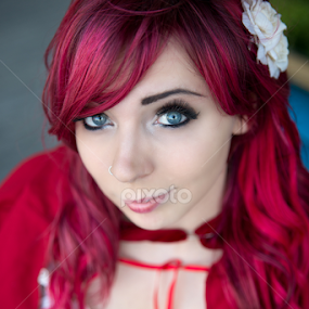 Red Ridinghood in London by Colin Strain - People Portraits of Women