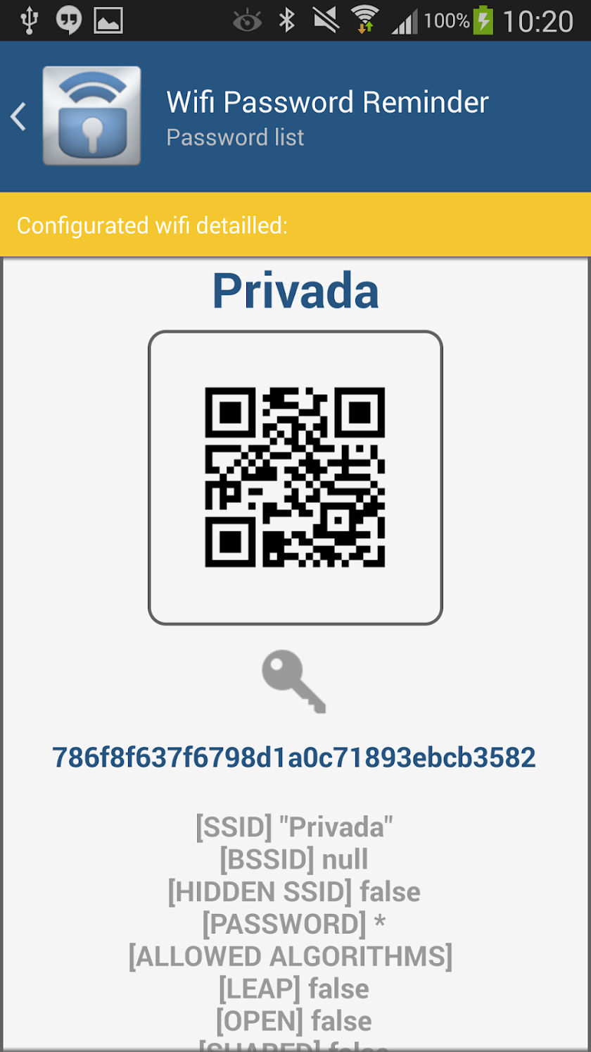 Wifi Password Reminder root Screen 3