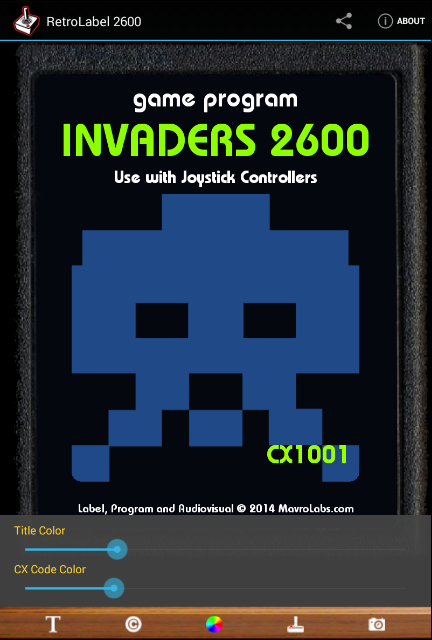 RetroLabel 2600 Screen 2