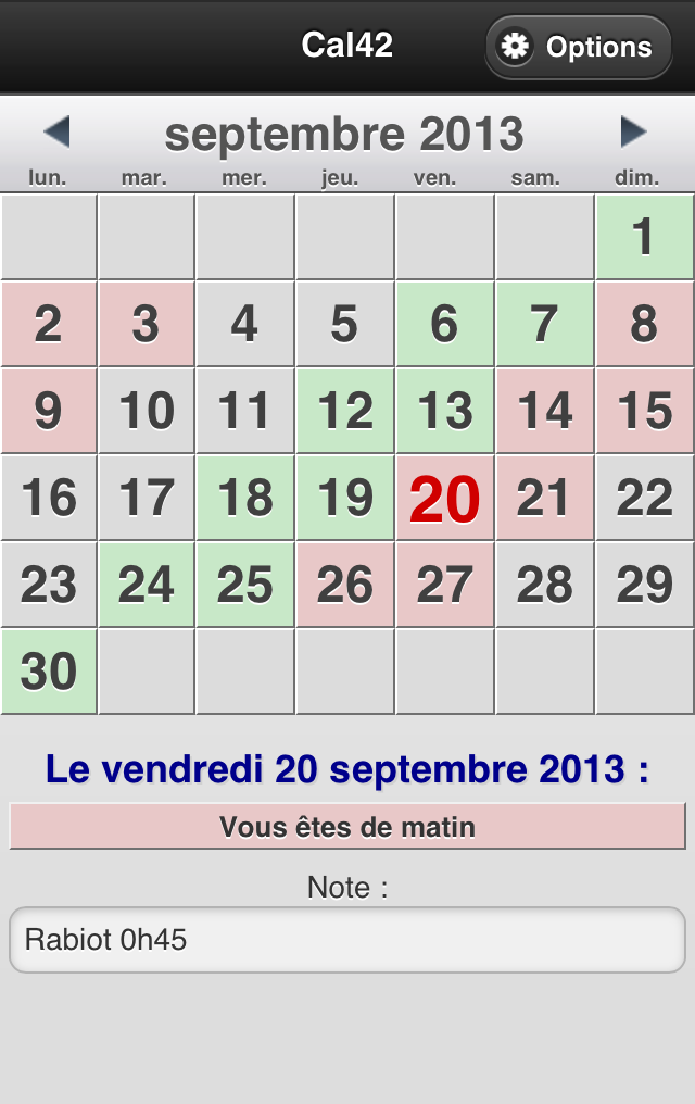 Android application CAl42 Plus screenshort