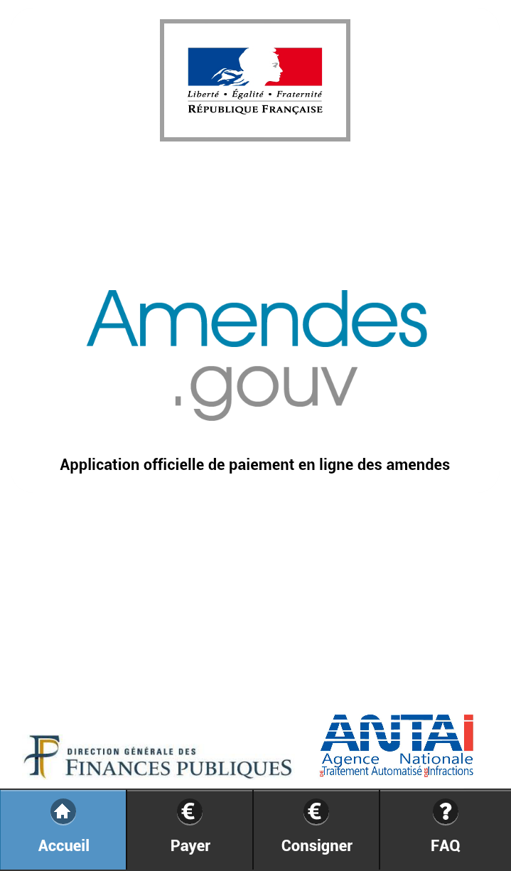 Android application Amendes.gouv screenshort