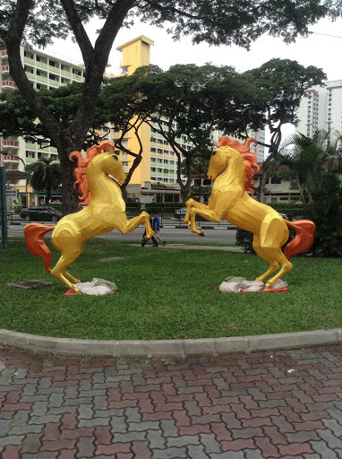 Golden Twin Horses