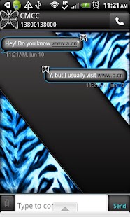 GO SMS THEME/BlueAnimal Screenshots 0