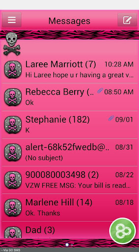 GlitterSkulls1 GO SMS THEME