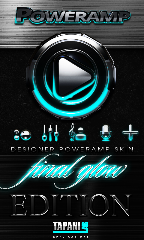 Android application Poweramp skin Turquoise Glow screenshort