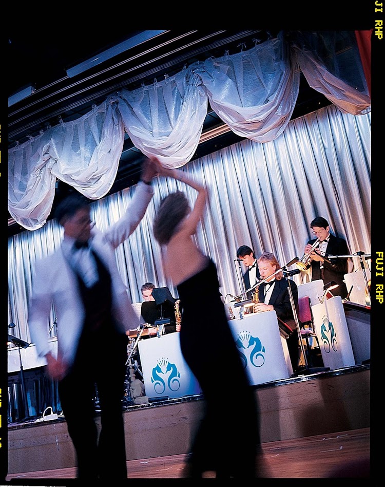 The Galaxy Lounge is the perfect place to dance the night away to a live orchestra on Crystal Symphony.