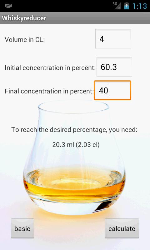 Whisky reducer Screen 2