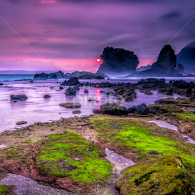 Sunset at Papuma Beach by Richard Liong - Landscapes Sunsets & Sunrises