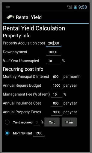 Rental Yield Calc