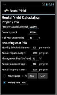 Rental Yield Calc Screenshots 0