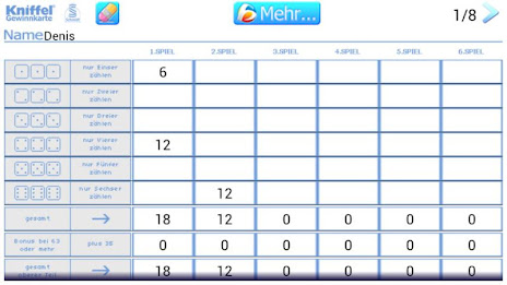 Kniffel Gewinnkarte poster 1