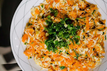 Carrot Crab Hash with Ginger and Cilantro