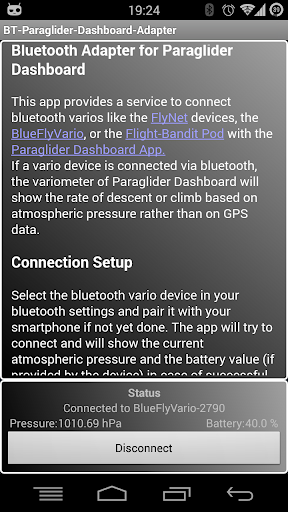 Bluetooth Vario - PG Dashboard