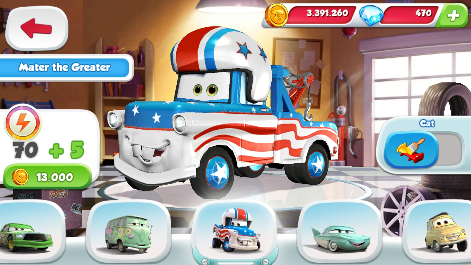   Cars: Fast as Lightning- tangkapan layar 