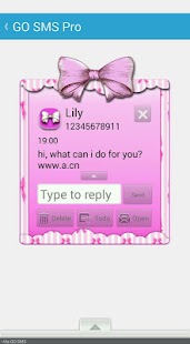 Free PinkBows/GO SMS THEME APK for Android